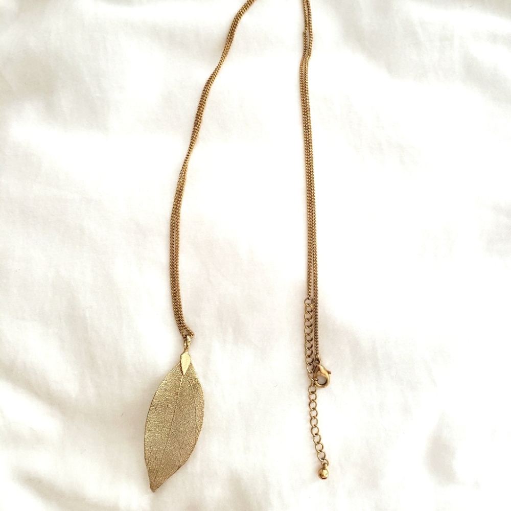 Lucky Brand leaf necklace